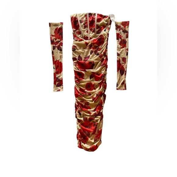 Forever 21 Floral Gloves Strapless Dress NWT Size M. NWT Excellent Condition! - Picture 5 of 14